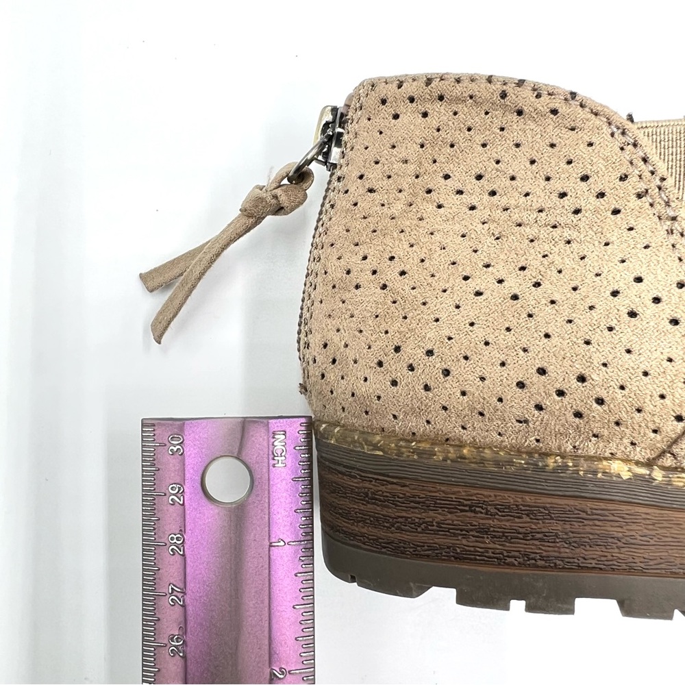 Dr Scholls Size 9.5 Microsuede‎ Brown Taupe Beige Ankle Boots Shooties Shoes - Picture 12 of 13